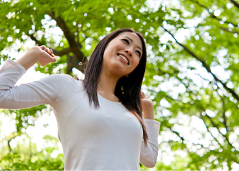 リフレッシュした女性