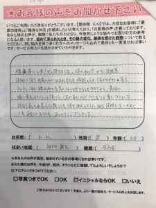 歪みからくる腰痛　40代男性
